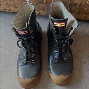 Hunter Two-Tone Lace-Up Boots